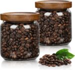2PCS Small Glass Storage Jars with Airtight Lids, 17 fl oz (500ml) coffee contai... - Image 2