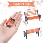 2Pcs Miniature Park Bench Set 2-Pack -1:12 Scale Brown Garden Seats with Realist... - Image 2