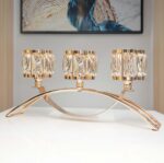 3 Arms Crystal Bowl Tealight Candelabra Votive Candle Stand, Candlestick Holders... - Image 2