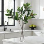 3 PCS 32" Faux Magnolia Stems Branches with 17 Leaves Artificial Greenery Long S... - Image 2