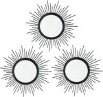 3 Pack Metal Mirrors for Wall Sunburst Wall Mirrors Home Décor Decorative Hangin... - Image 2