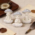 3 Pcs Mushroom Decor Figurines - Meditation Decor Statues for Living Room, Bedro... - Image 2