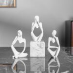 3 Pcs Thinker Resin Statue Set, Thinker Statue Personalized Abstract Ornament fo... - Image 2