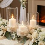3 Pcs Wedding Glass Candle Holder - 6" 8" 9" Clear Hurricane Stemmed Terrarium P... - Image 2