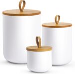 3-Piece Ceramic Canisters Set,Airtight Food Storage Jars with Bamboo Lids for Ki... - Image 2