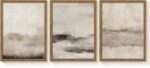 3 Piece Large Abstract Framed Wall Art, Neutral Beige Modern Art Wall Decor, Con... - Image 2