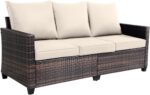 3-Seater Deep Seat Outdoor Sofa - High Back Patio Couch with Water-Resistant Cus... - Image 2