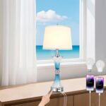 3-Way Dimmable Table Lamps, Blue Bedside Touch Lamp, 25.6’’ Bedroom Table Lamps ... - Image 2