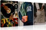3 pcs Black Men Canvas Wall Art Fashion African American Black Man Prints Record... - Image 2