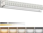 30in LED Bathroom Lights Over Mirror Modern Crystal Vanity Lights Bar Chrome Wal... - Image 2