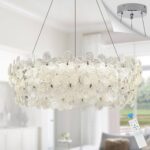 32'' Flower LED Chandelier Large Luxury Crystal Light Fixture Chrome Dimmable Mo... - Image 2