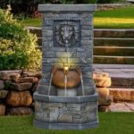 32.28'' Outdoor Garden Floor-Standing Water Fountain Lion Head Stone with Lights... - Image 2