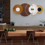 32x16 inch Large Modern Mid-Century Wall Clock - Non-Ticking Silent Metal and Wo... - Image 2