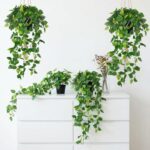 35'' Fake Pothos Hanging Plants, Set of 4 Faux Ivy Vines with Pots, Artificial H... - Image 2