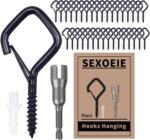 35 PCS Eye Screw Hooks for Hanging Heavy Duty with Safety Buckle.Metal Ceiling H... - Image 2