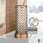 360 Lighting Alcazar Modern Glam Luxury Accent Table Lamp 12" High Brass Gold Me... - Image 2
