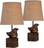 360 Lighting Bird Modern Rustic Farmhouse Accent Table Lamp 15 1/2" High Set of ... - Image 2