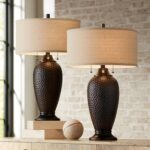 360 Lighting Cody Modern Industrial Rustic Table Lamps 26" High Set of 2 Hammere... - Image 2