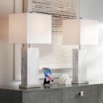 360 Lighting Connie Mid Century Modern Table Lamps 25" High Set of 2 with USB Ch... - Image 2