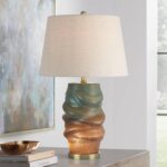 360 Lighting Sculptural Glow 25" High Rustic Coastal Table Lamp Night Light Blue... - Image 2