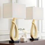 360 Lighting Simone 28" Tall Set of 2 Modern Table Lamps with USB Ports A+C Char... - Image 2