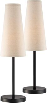 360 Lighting Snippet Modern Table Lamps 26" Tall Set of 2 Dark Espresso Bronze M... - Image 2
