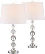 360 Lighting Solange 25" High Modern Glam Luxury Table Lamps Set of 2 Silver Fin... - Image 2