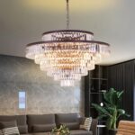 39" Large Modern Oil Brown Crystal Chandelier, 7-Tier Luxury Ceiling Light with ... - Image 2