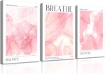 3Pcs Pink And Gold Marble Canvas Wall Art Rose Gold Abstract Wall Decor Picture ... - Image 2