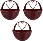 3pcs Wall-Mounted Plastic Flower Pots with Simulated Rattan Basket for Home Wall... - Image 2