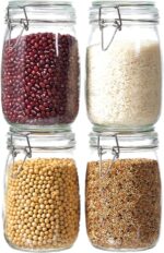 4 Pack 34oz Food Storage Jars with Airtight Lids, Preserving Seal Wire Clip Fast... - Image 2