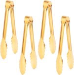 4 Pack Gold Serving Tongs,Metal Serving tongs,for buffet,party,9 Inch,Gold Utens... - Image 2