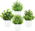 4 Pack Small Fake Plants Mini Artificial Plants Potted Desk Plant for Table Desk... - Image 2