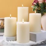 4 Pack Soy White Pillar Candles,Natural Soybean Pillar Candles,55 H Long Lasting... - Image 2