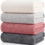 4 Pcs Extra Large Bath Towel Set 35" x 70" Oversized Turkish Luxury Plush Jacqua... - Image 2