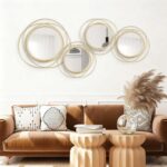 4 Set Circle Mirrors Wall Decor for Living Room Bedroom Bathroom Entryway Metal ... - Image 2
