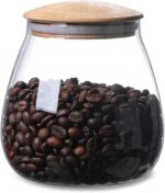 400 ML/13 FL OZ Clear Cute Glass Storage Canister Holder with Airtight Bamboo Li... - Image 2