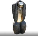 45" H Thinker Modern Waterfall Outdoor Water Fountain with Glass and Led Light, ... - Image 2
