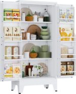 48" H Metal Kitchen Pantry Storage Cabinet, Freestanding Cupboard Storage Cabine... - Image 2