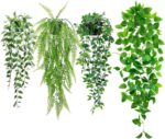 4Pcs Artificial Hanging Plants Indoor, Fake Vines Wall Decor Set Includes Pea Le... - Image 2