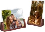 4x6 Picture Frame - 2 Pack, Rustic Wooden Photo Frame with Walnut Wood Base and ... - Image 2