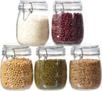 5 Pack 25oz Food Storage Jars with Airtight Lids, Preserving Seal Wire Clip Fast... - Image 2