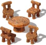 5 Pcs Fairy Garden Accessories Miniature Table and Chairs Set Micro Landscape De... - Image 2