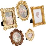5 Pcs Gold Vintage Picture, Antique Resin Photo Frame Set for 4x6 5x7 Antique Go... - Image 2