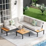 5-Person Outdoor Patio Furniture Set, Durable Metal Frame Outdoor Sectional with... - Image 2