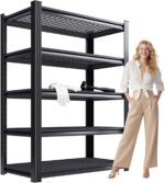 5-Tier Garage Shelving Heavy Duty, 2500LBS Garage Shelves, Adjustable Metal Shel... - Image 2
