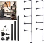 5 tier Industrial Wall Mount Iron Pipe Shelf Shelving Bracket Vintage Retro Ceil... - Image 2