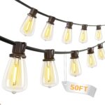 50 FT Outdoor Patio Lights String, 17+2 Shatterproof LED Bulbs Waterproof Hangin... - Image 2