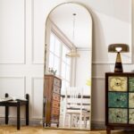 56"x21" Arched Floor Mirror Full Length Mirror Full Body Standing Mirror, Gold - Image 2