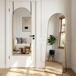 58"x20" Arched Full Length Door Mirror, Over-the-Door Hanging, Floor Standing, W... - Image 2